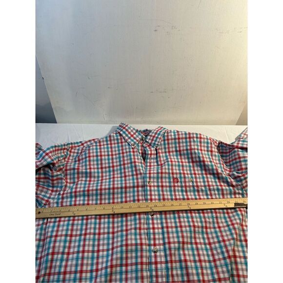 Wrangler George Strait button down xxl shirt red/teal long sleeved rn#130273 - Picture 7 of 9